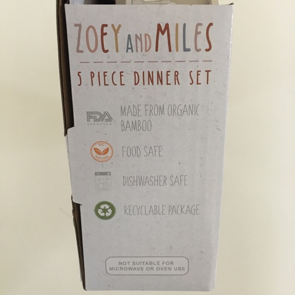 NEW Kids 5pc Dinner Set Food Safe Dishwasher Safe Elephant Theme Gray - Picture 6 of 9